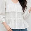 Elegant Lace Ruffle V-Neck Blouse