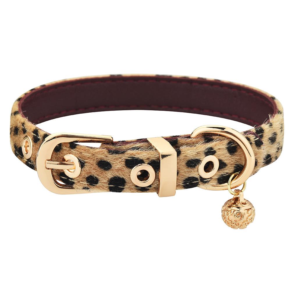 Leopard Print Choker Collar Female Niche Design Sense Sweet Cool Babe Wind Necklace Copper Bell Collarbone Collar Cool