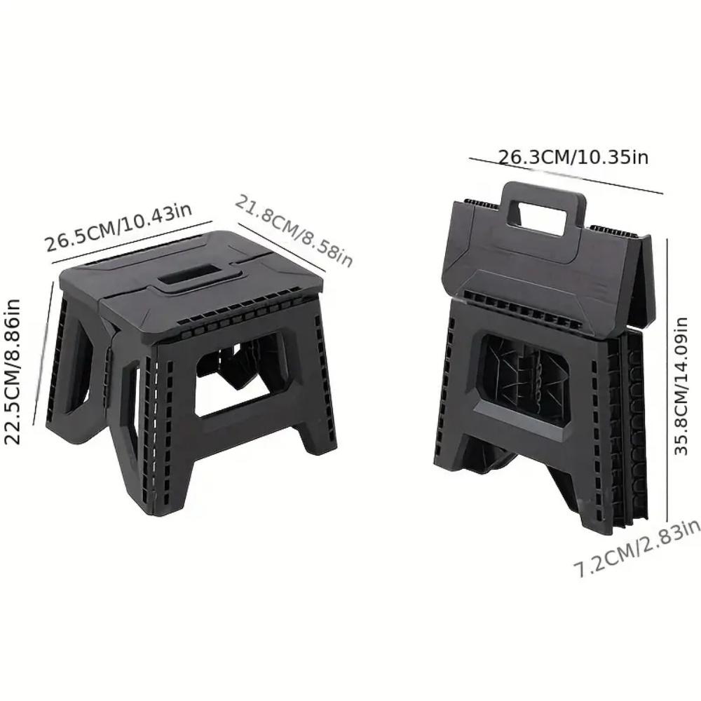 Heavy-Duty Thickened Portable Folding Stool with Handle - 1 Pack Square Plastic Collapsible Stool for Indoor, Gatherings, Picnic