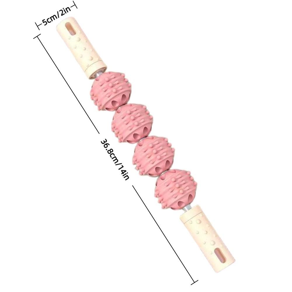 4 Ball Roller Massage Roller Wolf Tooth Texture Portable Muscles Massage Stick Lightweight Fascia Massage Leg Massage Stick