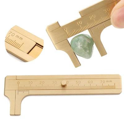 Mini Brass Sliding Gauge Vernier 80mm Bead Wire Jewelry Measuring Caliper
