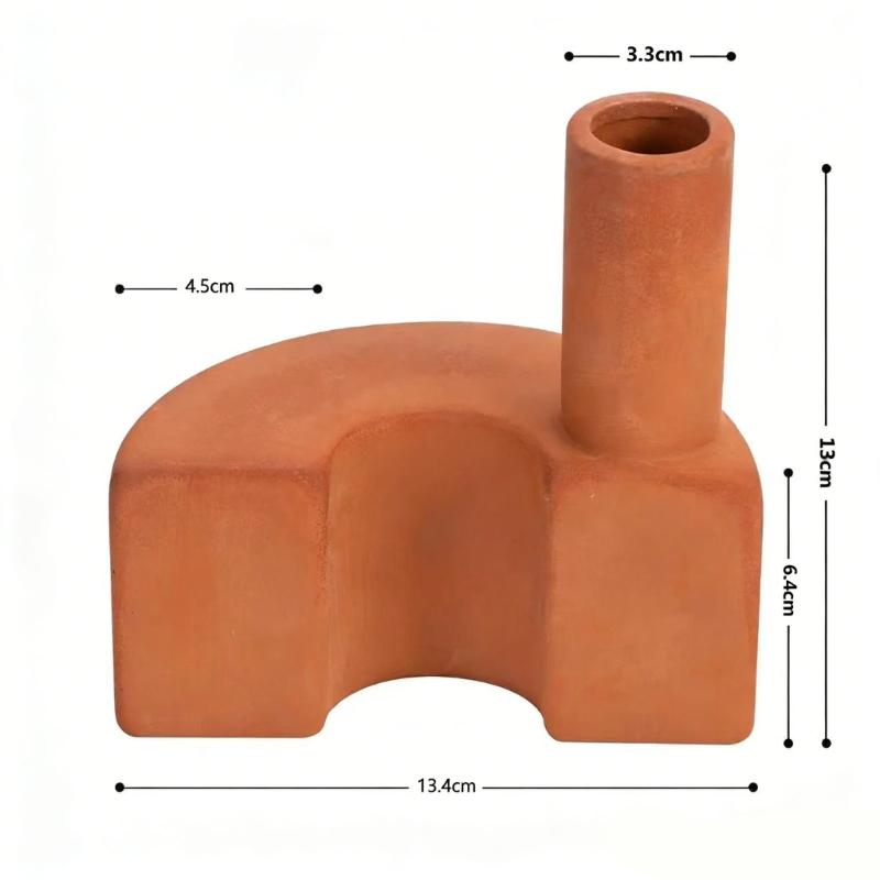 Pair Of Red Clay Semi Circle Watering Spikes Automatic Plant Irrigation System For Indoor Outdoor Garden