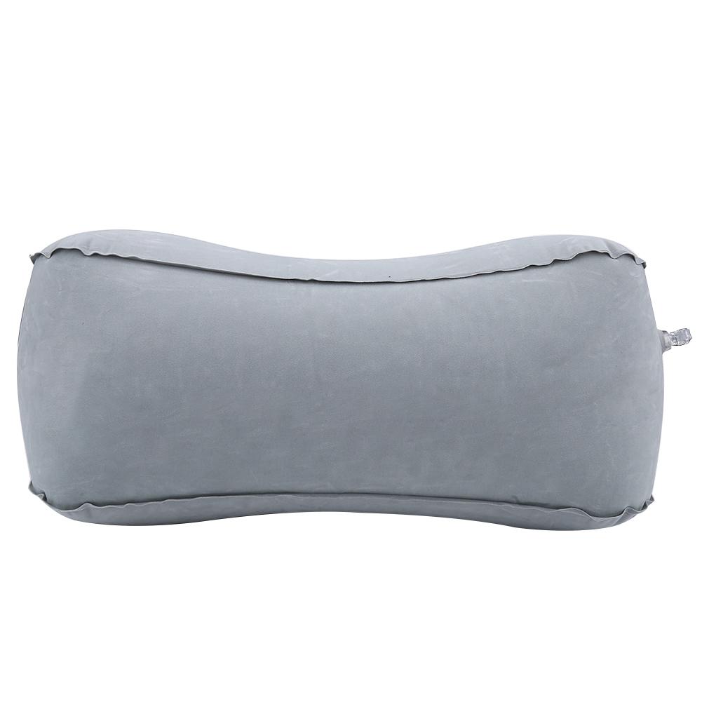 Inflatable Flocking Travel Foot Rest Soft Pillow Travel Flights Relax Cushion With Air Pump