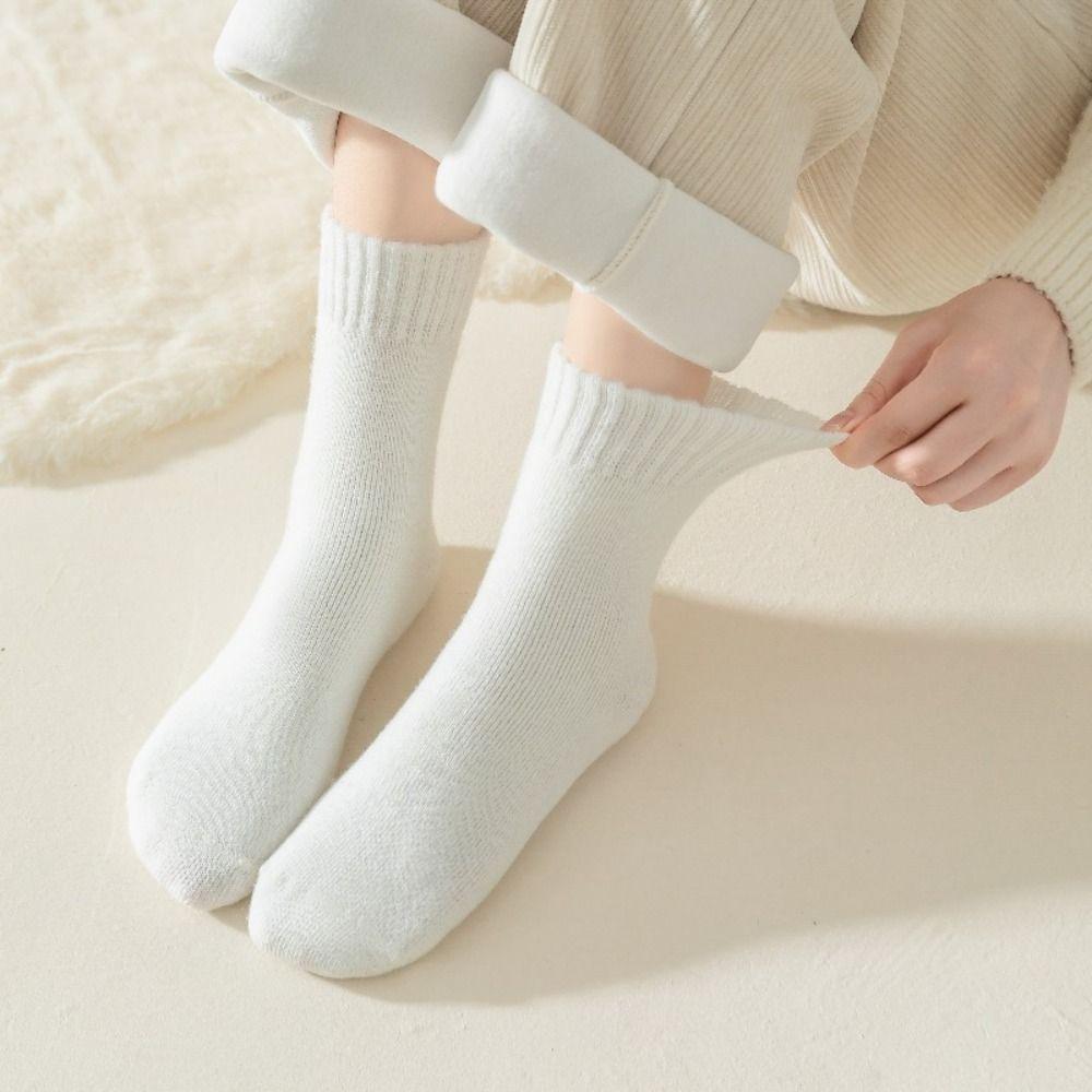 5Pairs Short Tube Girls Floor Plush Socks Warm Children's Winter Socks Kids Thicken Socks Kids