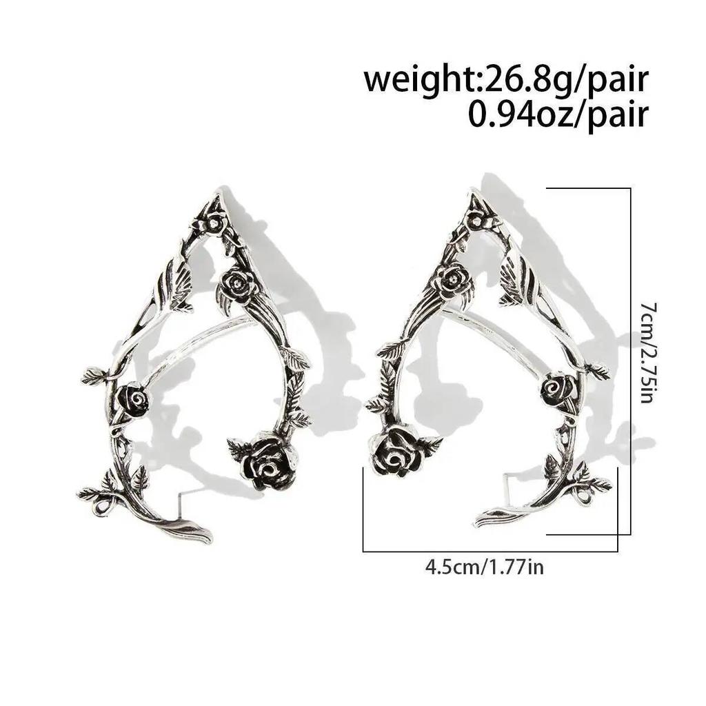 IngeSight.Z 1 Paio Clip per Orecchio Goth Fata Elfo Clip Cartilagine Orecchino Donna Vintage HipHop Punk Orecchino Piercing Gioielli Accessori