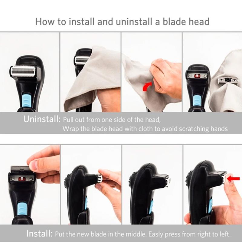 Portable Men's Back Shaving Razor, Body Hair Trimmer, Foldable Long Handle Beauty Salon Depilatory Tool