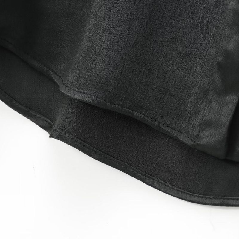 Kaslead New Arrival Women's Fashion Style Fashion Pocket Silk Satin Texture Long Sleeves Shirt 8987213