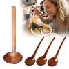 Durable Big Strainer Long-Handled Spoon Wood Handle Durable Japanese Spoon Anti-scald Ramen Spoon Japanese Tableware