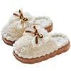 Damen Winter Warme Flauschige Baumwollpantoffeln mit Schleife - Rutschfest Postpartal Indoor