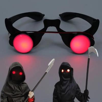 Halloween Horror Rote Augen Brillen Requisiten Lustige Persönlichkeit Gruselige Horrorbrillen Party Trickaugen Cosplay Requisite Leuchten im Dunkeln