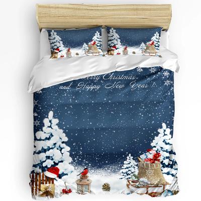 Fiocco di Neve Uccello Regalo Copripiumino Letto Set Biancheria da Letto Tessile per la Casa Coperta Trapunta Federe Set Biancheria da Letto per Camera da Letto Senza Lenzuolo