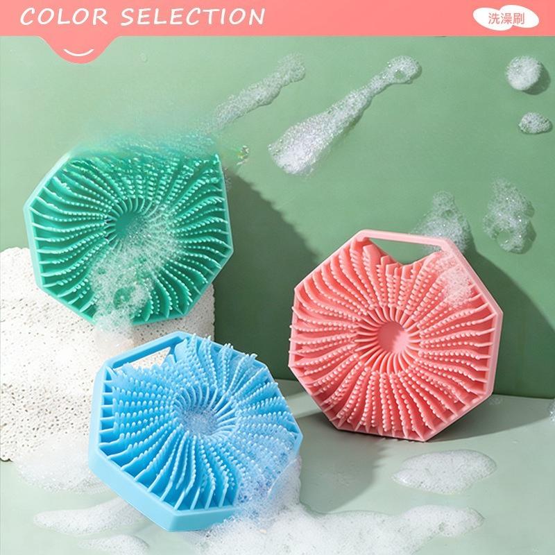 Silicone Bath Brush Hanging Handheld Soft Skin Deep Cleaning Exfoliating Shower Face Wash Brush For Bathing