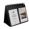 Cheki Album Tabletop Mini Stand Book Instax Compatible Photo 68 Sheets Storage Paper + PVC Compact Upright Organization Travel Record Case Black