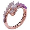 Rose Gold Dragon Head Diamond Ring - European & American Fashion, Light Luxury for Girls