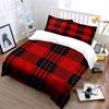 Red-and-black plaid squares. Bedding sets Duvet cover sets Duvet covers Pillowcases(1 * Duvet Cover 2 * Pillowcases without duvet insert)