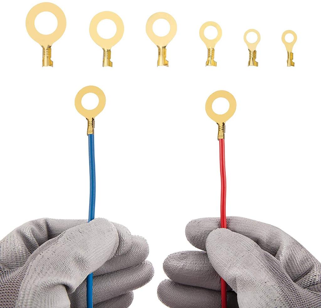 Round Terminal Set Connector Kit Brass Crimp Cable Terminal Brass