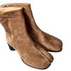 Cowhide~ New Niche Pig's Trotter Split-toe Boots Thick Heel Medium Tube Martin Boots Increase Height and Thin Versatile Thick High Heel Boots Women
