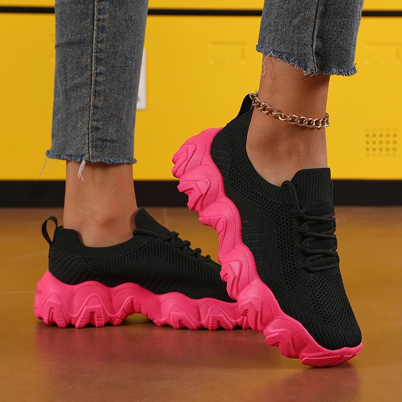 2025 Shoes Woman Thick Soled Hiking Breathable Mesh Strap Comfortable Outdoor Vulcanized Shoes Lightweight Training Sports Shoes