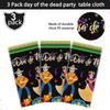 3 Pieces Day of The Dead Tablecloth Dia De Los Muertos Table Cover Halloween Sugar Skull Floral Table Cover Mexican Fiesta Plastic Tablecloth for