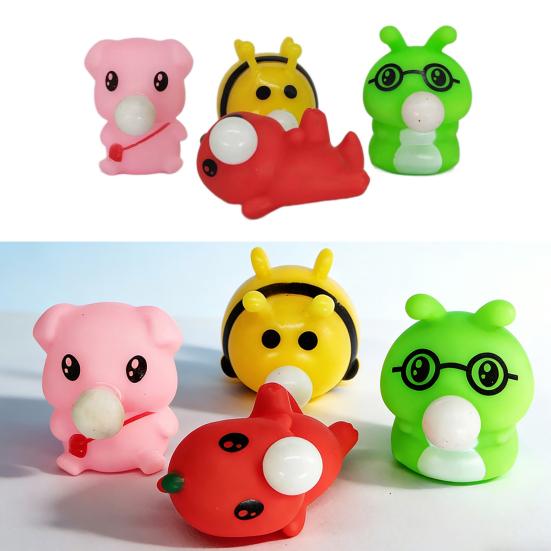 Cute Squeeze Toy Cartoon Animal Shape Squeeze Toy Soft Stress Relief Fidget Sensory Toy Portable Fun Bubble Toy for Kids Adults