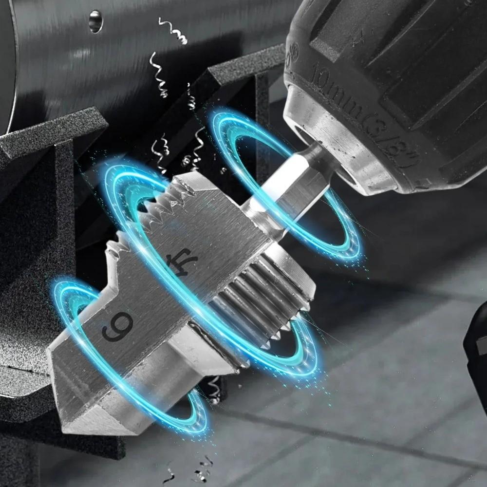 Drilling Tools Electric Drill Opener 4/6 Points Hexagonal Pipe Opener  Quick Thread Cutting