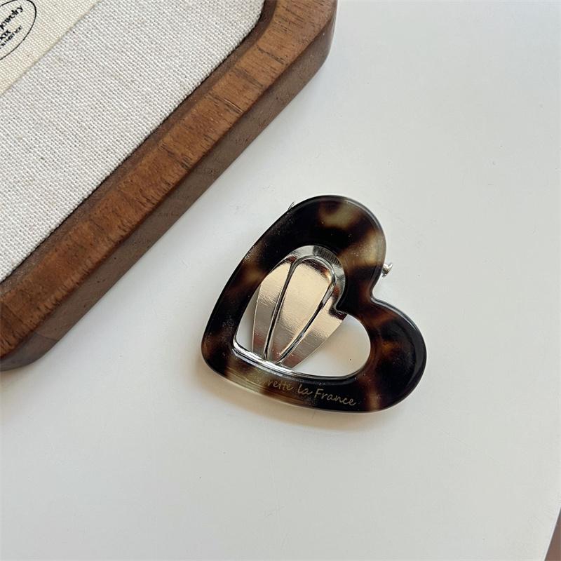 1pc Acetate Hollowed Heart Hair Clip Cute Side Pins Sweet Hairpin Elegant Barrettes Women Hair Accessories