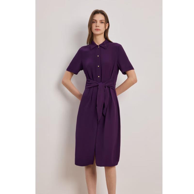 Scofield Women's Belted Shirt Collar A-Line Dress