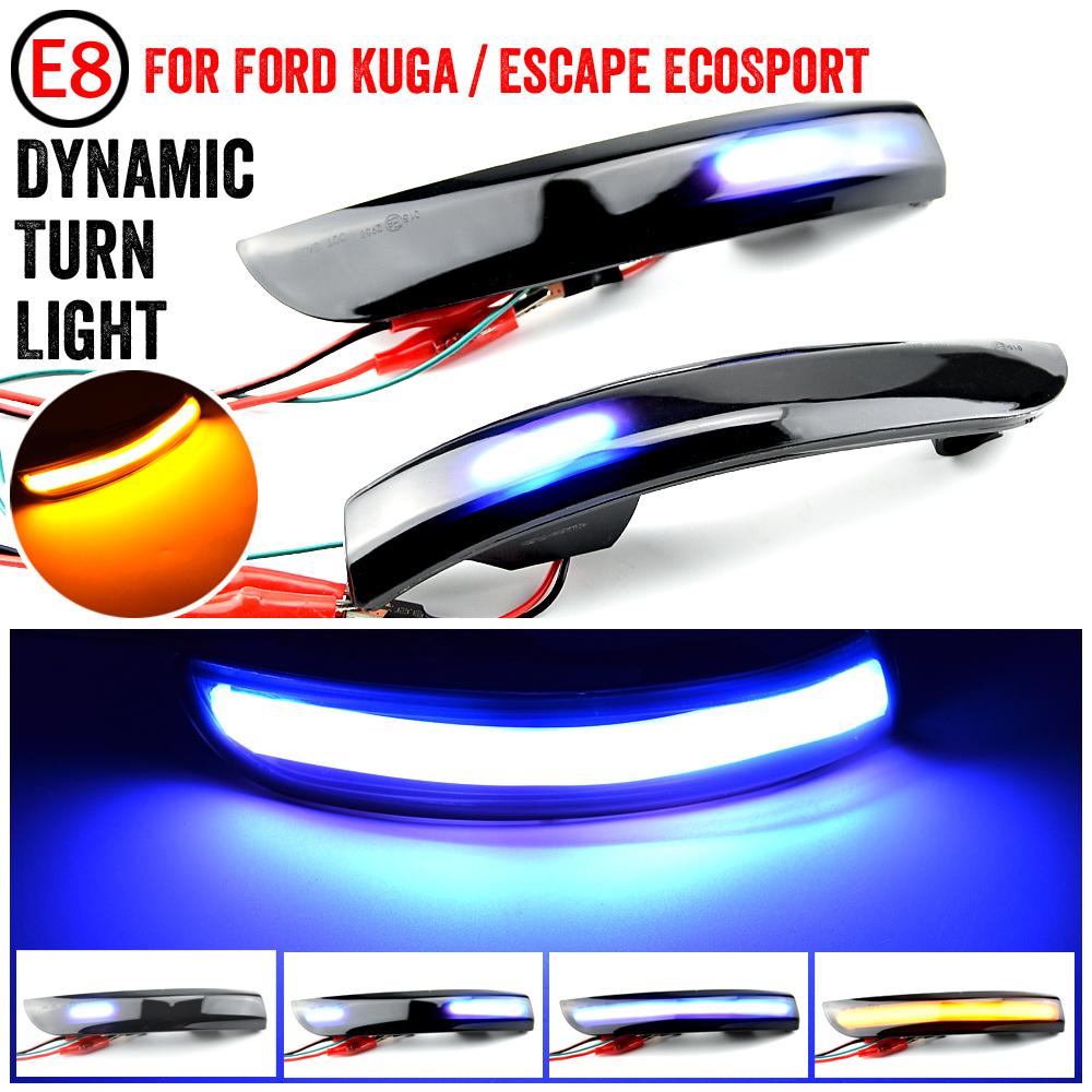 Dynamic Blinker LED Flash Turn Signal Lights For Ford Kuga Escape EcoSport 2013-2019 Focus 3 MK3 SE ST RS Side Mirror Indicator