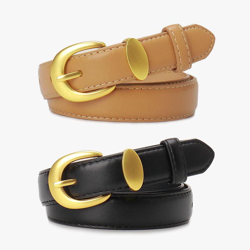 Elegant Womens Designer Leather Belt For Jeans With Metal Pin Closure And Versatile Style For Daily Use