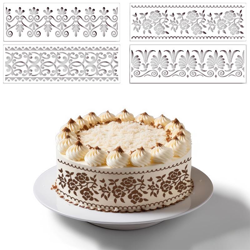 Retro Pattern Cake Decorating Embossing Template for DIY Lace and Spray Paint