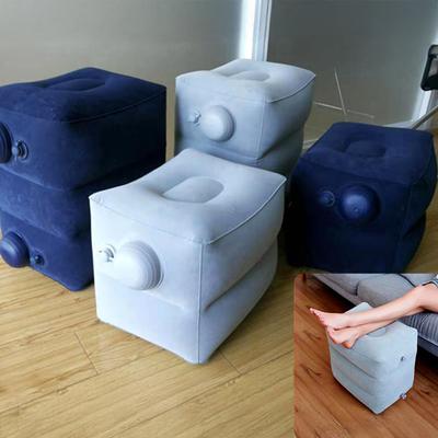 Inflatable Travel Footrest Press-Type Inflatable Foot Pad PVC Office Home Foot Rest Flight Resting Pillow Relaxing Feet Tools