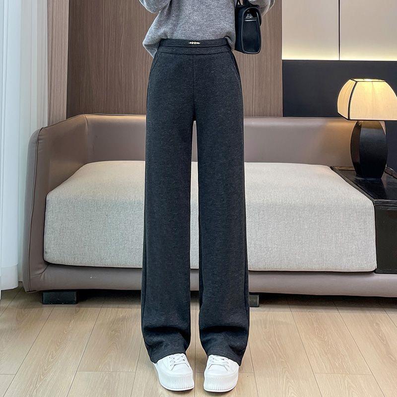 

Women s 2025 Autumn/Winter Cashmere Long Pants - Narrow/Wide Leg, Plus Velvet, Casual Woolen Straight-Leg Style. XL 118-128 jin
