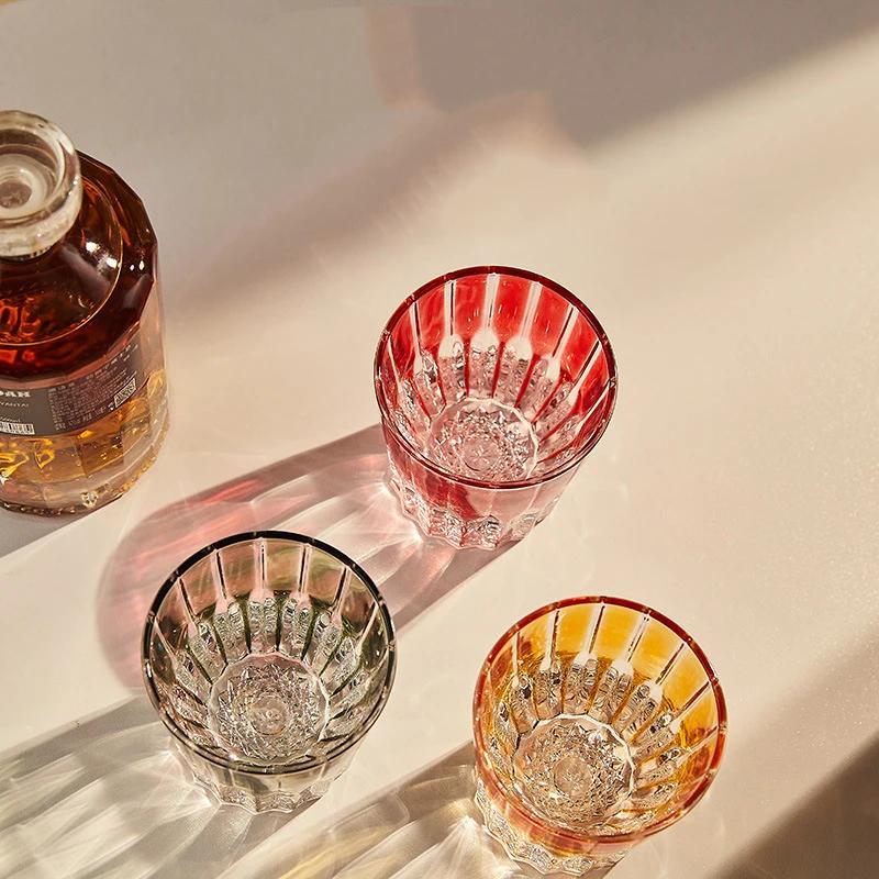 Fashion Cut Crystal Whiskey Glass Tumbler For Cocktail Whisky Red Wine Vodka Bar Use Home Drinkware Elegant Glassware