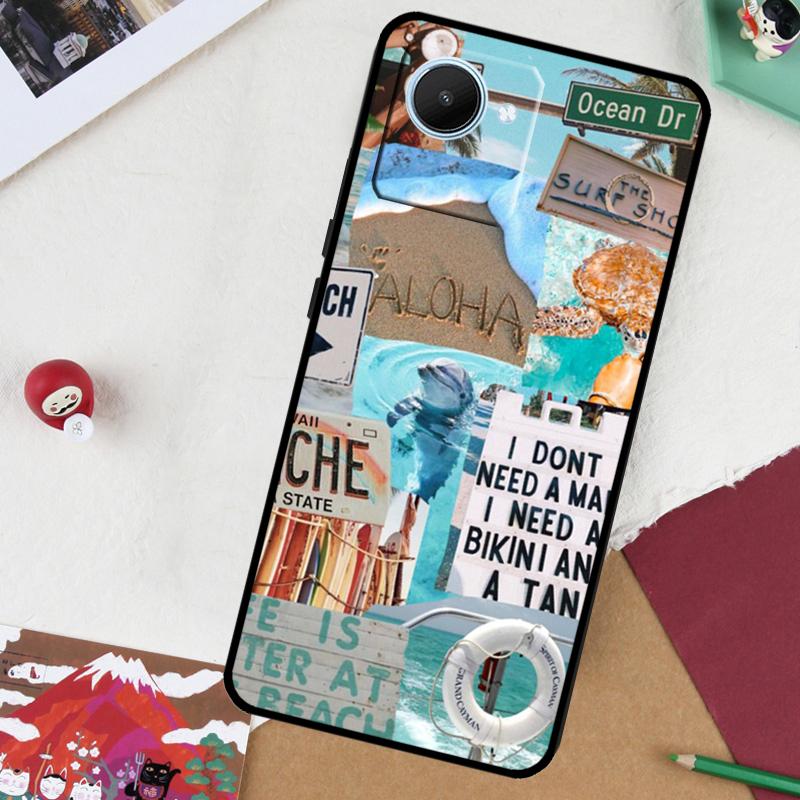 Summer Beach Collage For Realme 14 Pro Plus 13 10 11 12 GT 6 5 6T GT7 Pro C61 C55 C53 C51 C21Y C25S C67 C75 Case