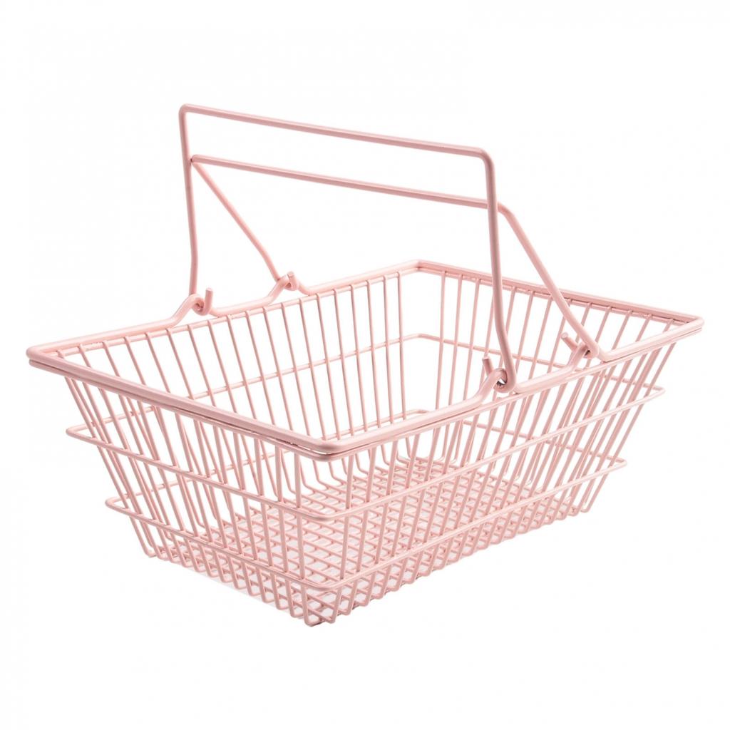 Rack Storage Basket Pink Desktop Finishing Cosmetics Jewelry Organizer