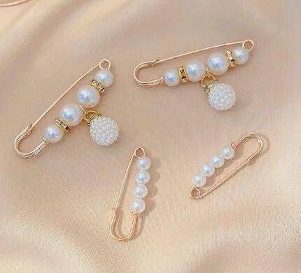 4PCS Waist Adjustment Uniform Clothing Extended Buckle And Waist Adjustment Buckle Pearl Broocated Fashion Decorative Accessorie