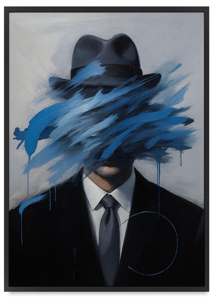 Plakat portret w kapeluszu w ramce