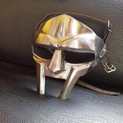 Ansiktsmask Handgjord pansarhjälm Stål Kostymmask 18g Re-enactment för vuxna stål Roman Gladiator hjälm Ansiktsmask