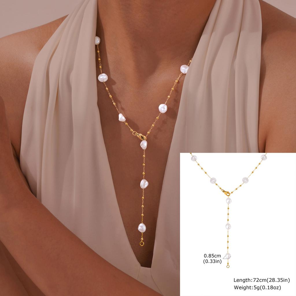 Waterproof Pearl Anklet, Stainless Steel Anklets Beads Link Chain Adjustable, Fashion Jewelry for Women Mom Wife Girlfriend