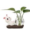 Desktop Glass Planter Vase Holder Small Cute Ceramic Panda Hydroponic Vase Decorative Flowers Plants Pot for Desk Table