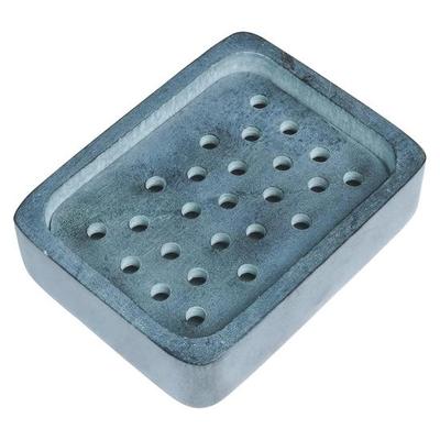 Crocon Grey Marble Soap Tray for Kitchen & Bathroom – Handmade Stylish Soap Dish with Small Hole Design (Size: 4.3x3.5 Inches)
