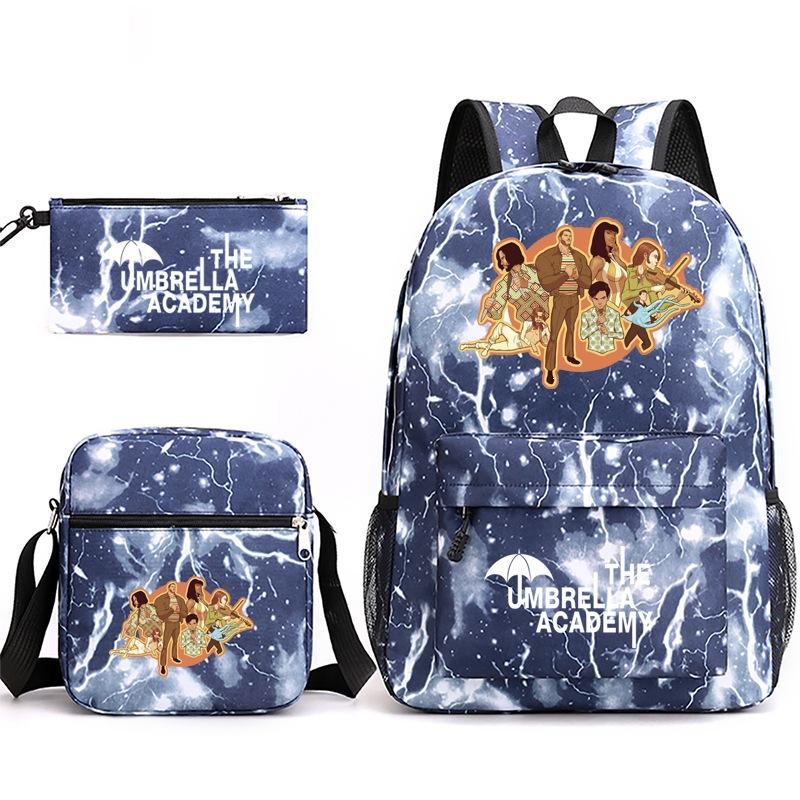 School Season Theumbrellaacademy School Bag 3-Piece Pencil Case + Shoulder Bag + Backpack