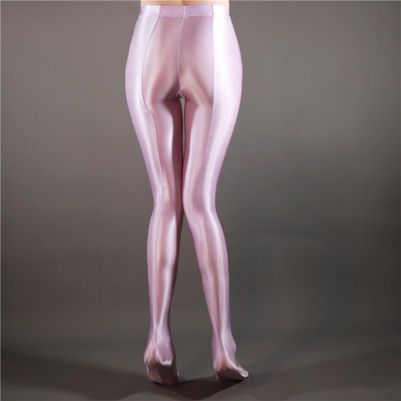 Women's Plus Size Opaque Elastic Pantyhose Shiny Stockings High Waist Tights Top Smooth Stockings