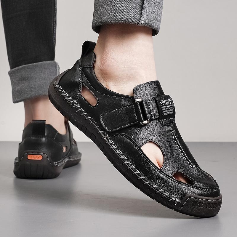 Hot Sale Summer Men's Sandals Outdoor Men's Beach Sandals Handmade Leather Roman Sandals Fashion Men Water Trekking Sandals
