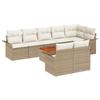 VidaXL Ensemble de canapé de jardin 9 pièces avec coussins beige poly rattan acacia 3347344