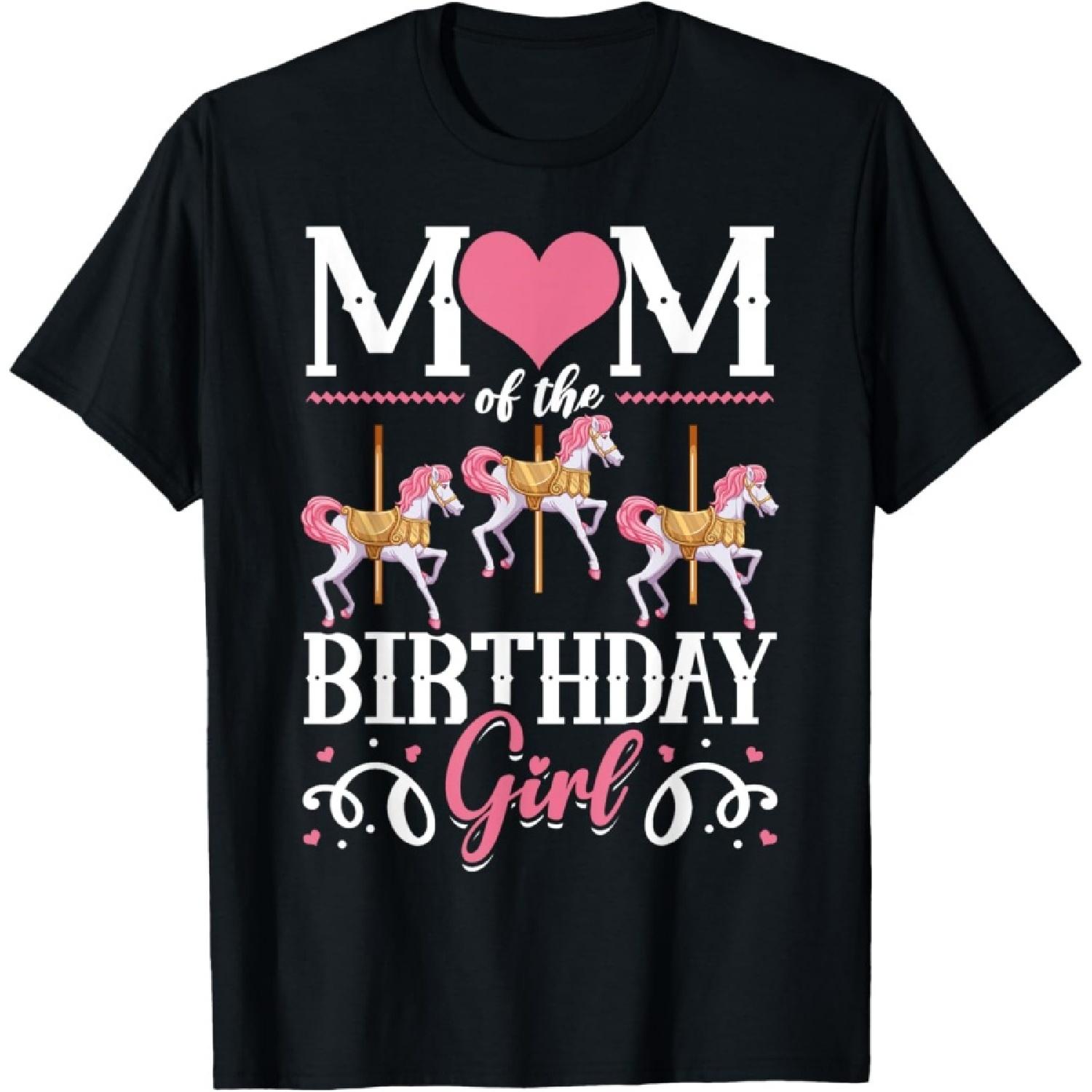 Женская футболка  Карусель  для вечеринки в честь дня рождения, Мама именинницы S