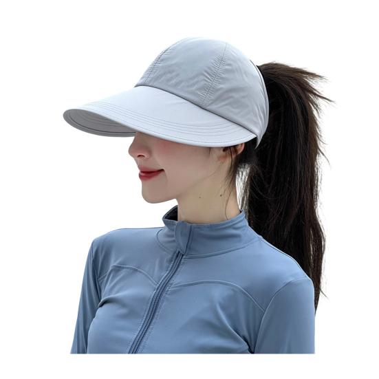 Summer Sun Hat, Wide Brim Sun Protection Hat for Women, UV Blocking Arc Shape Face Slimming Design Beach Travel Outdoor Cap