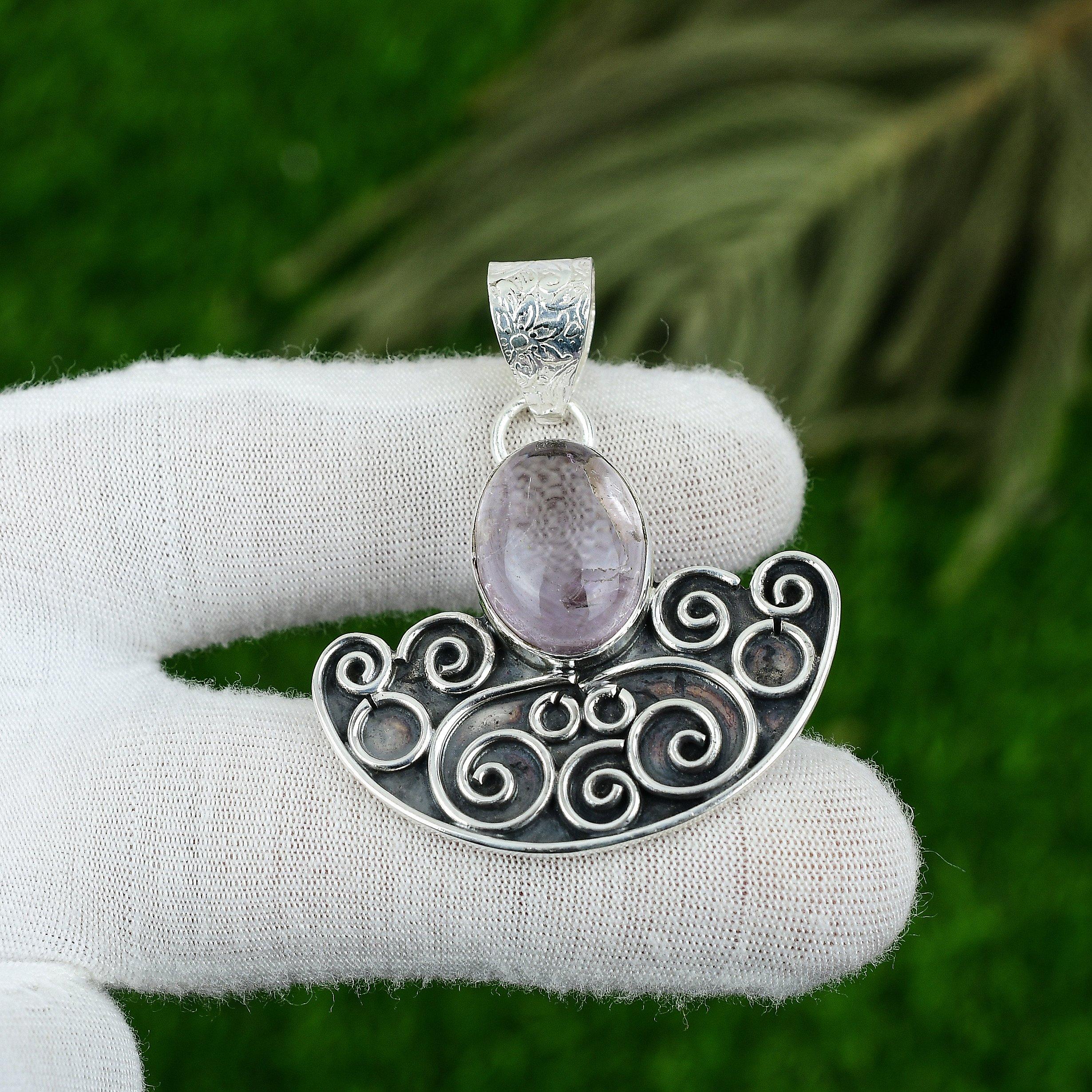 Sisters Day Sale Oval Ametrine Stone 925 Sterling Silver Mother Pendant Jewelry