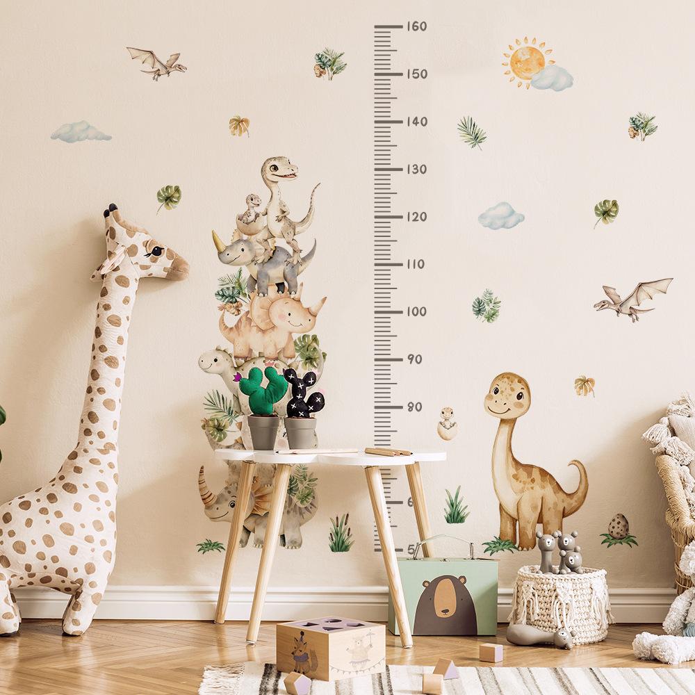 Dinosaur Height Chart Wall Sticker Removable Self Adhesive Kids Room Decor Nursery Wall Art