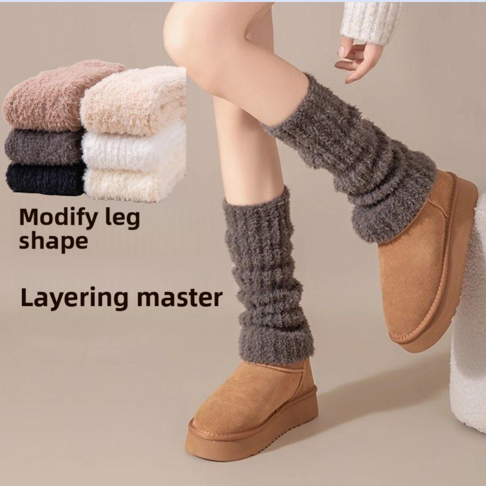 Leg Protection Women's Long Stockings Thickened Boot Socks Y2K Winter Pile Socks